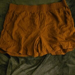 Maurices High-Rise Rust Colored Pull-On Shorts